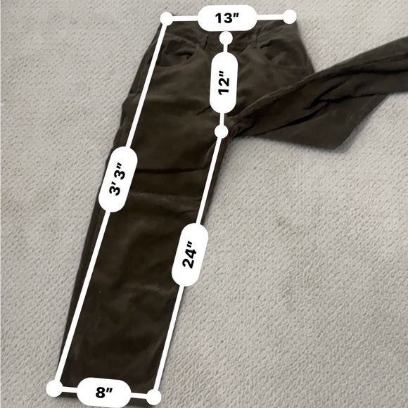 Poetry London Wide Wale Corduroy Pants | Olive Brown | Size UK 8 / US 4-like new - Picture 10 of 13